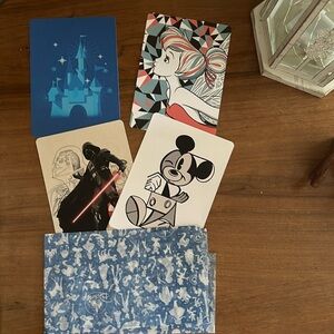 Disney post cards and tissue